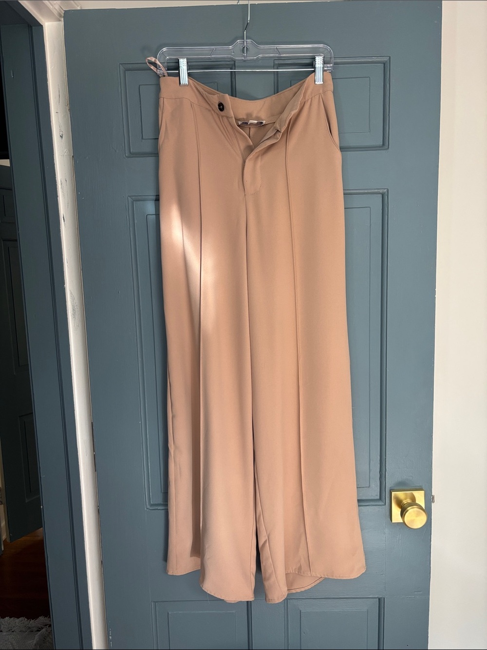 She + Sky Wide Leg Pants in Beige
